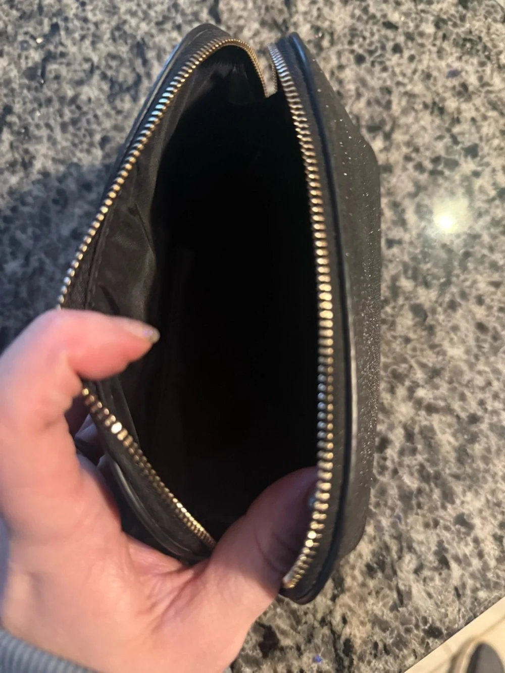 Kate Spade New York Dome Shimmery Glitter Fabric Small Cosmetic Bag